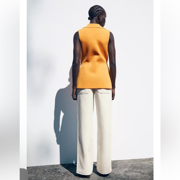 ZARA RUFFLED WAIST VEST TOP - Picture 4 of 8